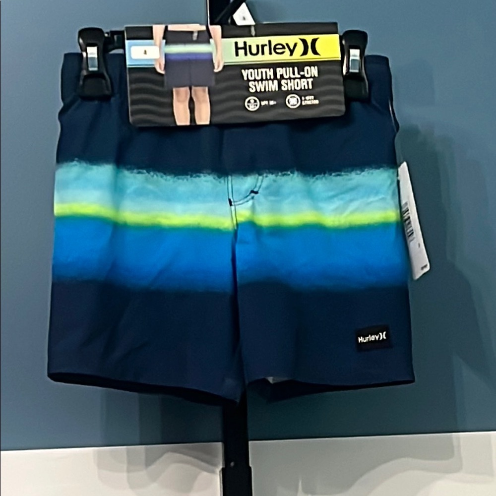 Hurley Kids Swim Trunks - Blue and Green